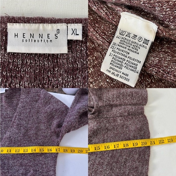 Vintage Y2K Hennes Collection Metallic tie-front cardigan wool blend size XL. - Picture 7 of 8